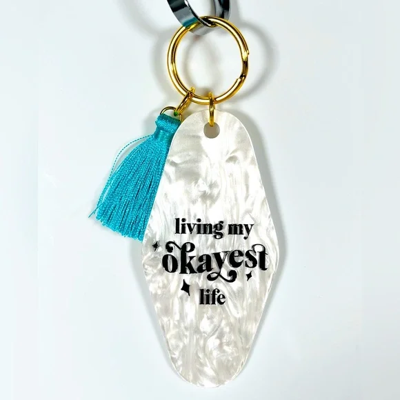Hotel Keychain with Blue Tassel - Picture 1 of 4
